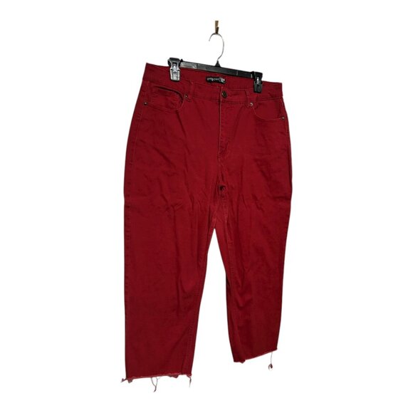 One5One Women's Crop Red Jeans 16 - Picture 1 of 6